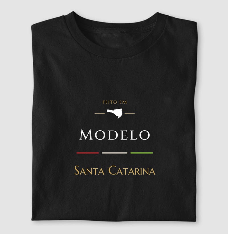 Camiseta Feito em de Modelo