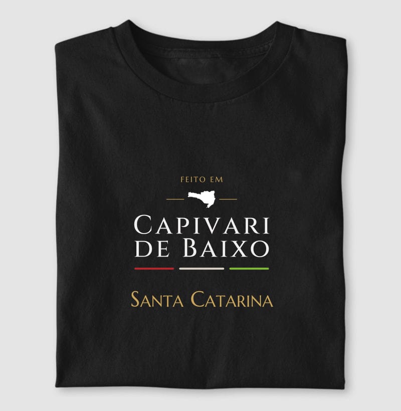 Camiseta Feito em de Capivari de Baixo