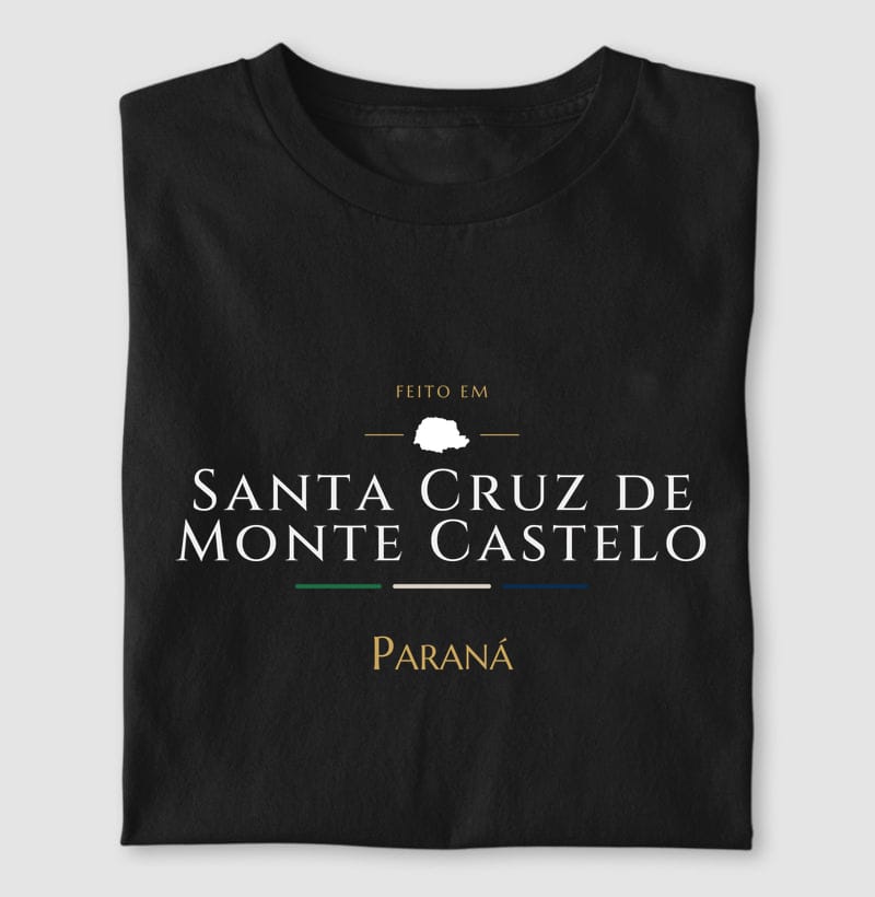 Camiseta Feito em de Santa Cruz de Monte Castelo